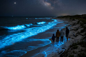 glowing beach